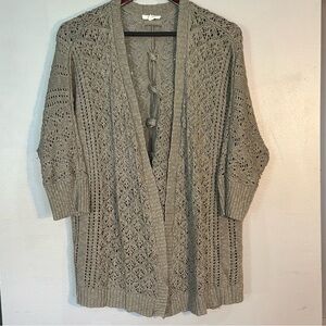 Maurices Olive Green Open Knit Cardigan
